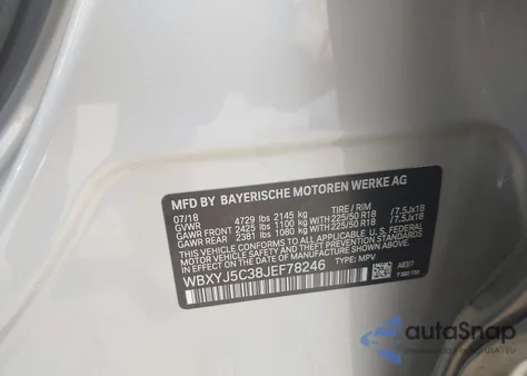 2018 BMW X2 xDrive28I z USA, uszkodzony, nr VIN WBXYJ5C38JEF78246